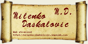 Milenko Daskalović vizit kartica